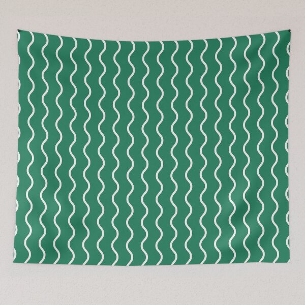 Item preview, Green And White Waves Pattern designed and sold by pattern-archive.
