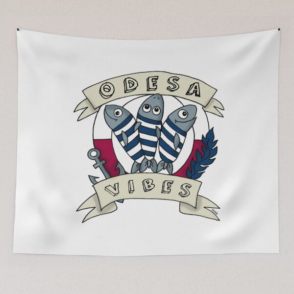 Item preview, Odesa Vibes – Funny Ukrainian Maritime Retro Fish Art designed and sold by MyxaART.