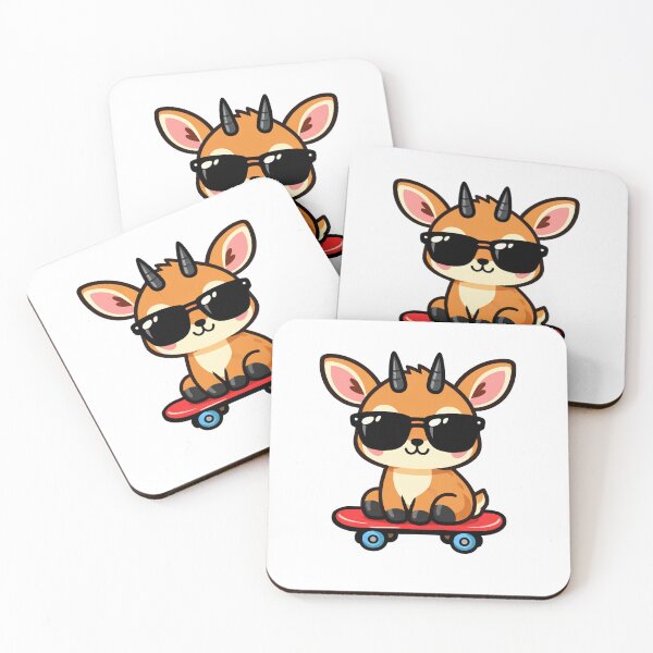 Item preview, Cool Baby Goat on Skateboard Wearing Sunglasses Cute Animal Kawaii designed and sold by Owcomm.