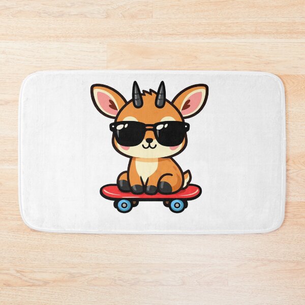 Item preview, Cool Baby Goat on Skateboard Wearing Sunglasses Cute Animal Kawaii designed and sold by Owcomm.
