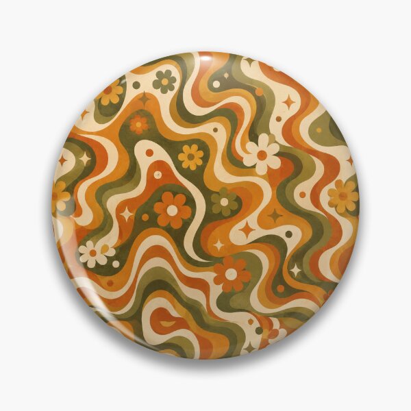 Item preview, Groovy Waves Retro Seamless Pattern Burnt Orange designed and sold by Inkworksbyshery.