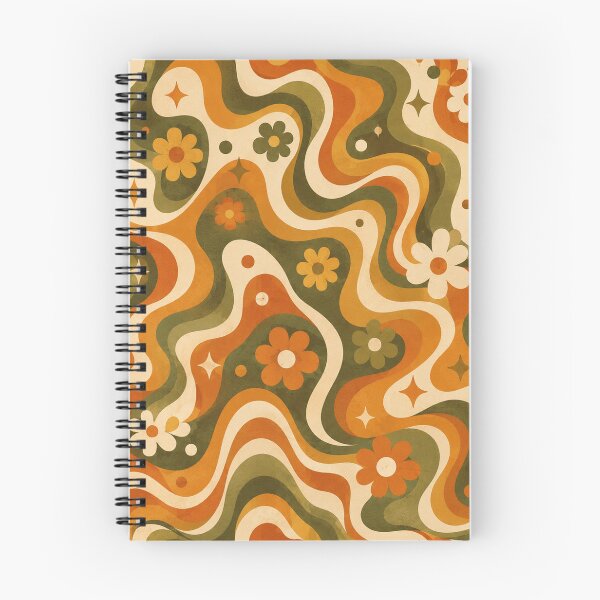 Item preview, Groovy Waves Retro Seamless Pattern Burnt Orange designed and sold by Inkworksbyshery.
