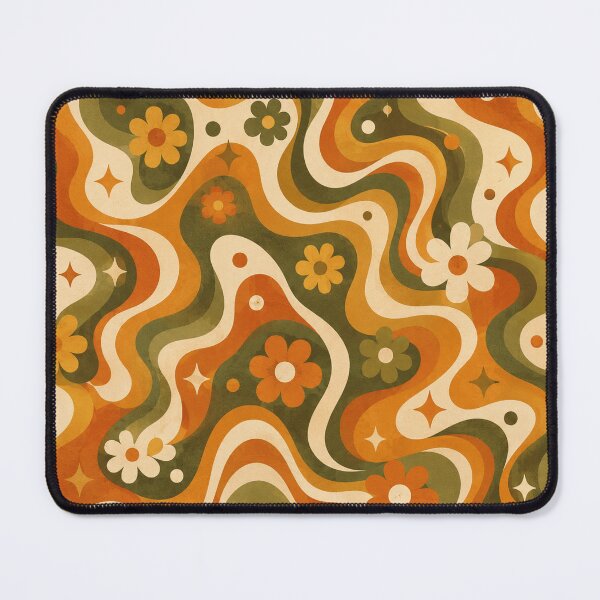 Item preview, Groovy Waves Retro Seamless Pattern Burnt Orange designed and sold by Inkworksbyshery.