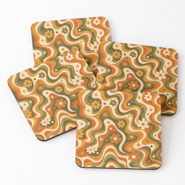 Item preview, Groovy Waves Retro Seamless Pattern Burnt Orange designed and sold by Inkworksbyshery.