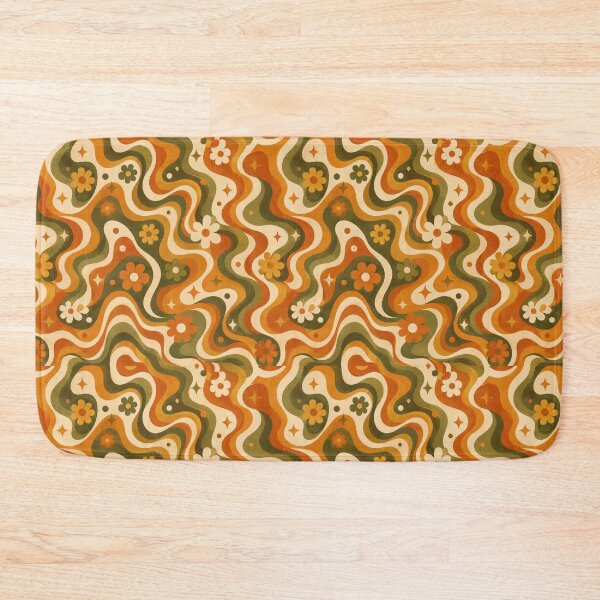 Item preview, Groovy Waves Retro Seamless Pattern Burnt Orange designed and sold by Inkworksbyshery.