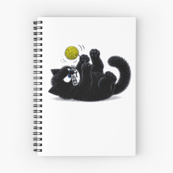 Item preview, Cute Grumpy Black Kitten Tossing Yarn Ball designed and sold by Liqvorx.