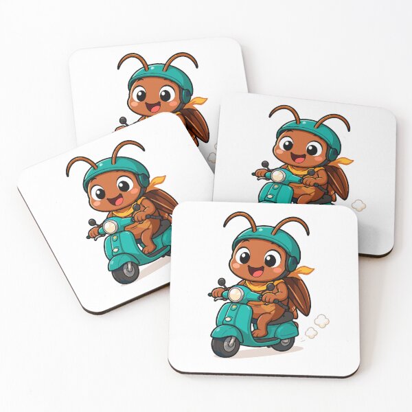 Item preview, Cute Ant Riding Scooter Cartoon designed and sold by Krincydigitalart.
