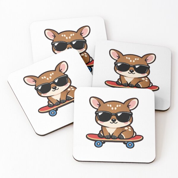 Item preview, Cool Skateboarding Baby Deer with Sunglasses Kawaii Fawn Skater designed and sold by Owcomm.