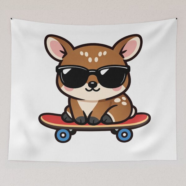 Item preview, Cool Skateboarding Baby Deer with Sunglasses Kawaii Fawn Skater designed and sold by Owcomm.