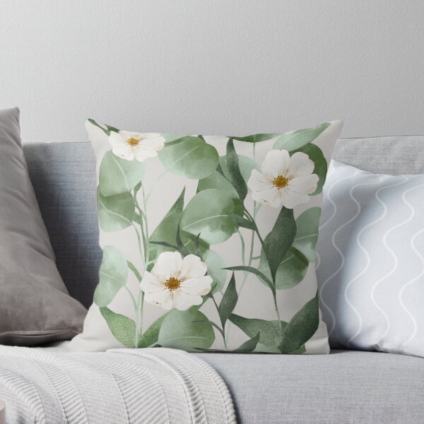 Item preview, Soft Eucalyptus & White Floral Botanical Illustration designed and sold by Creativ_Design.