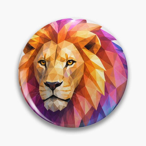 Item preview, Polygonal lion color explosion designed and sold by filou designs.