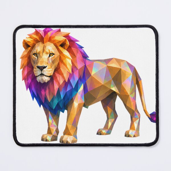 Item preview, Polygonal lion color explosion designed and sold by filou designs.
