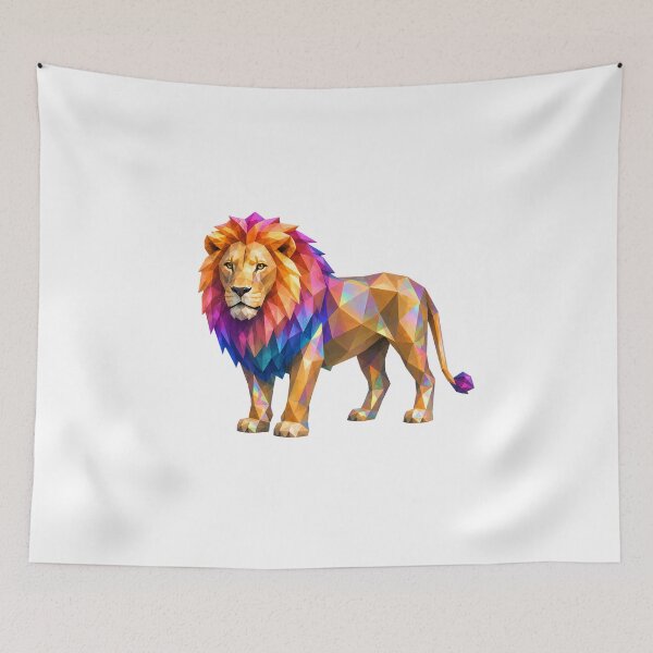 Item preview, Polygonal lion color explosion designed and sold by filou designs.