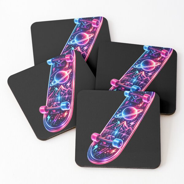 Item preview, Futuristic Neon Skateboard – Cyberpunk Glowing Skate Deck Design designed and sold by BoB-66.