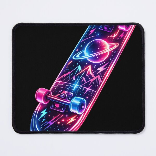 Item preview, Futuristic Neon Skateboard – Cyberpunk Glowing Skate Deck Design designed and sold by BoB-66.