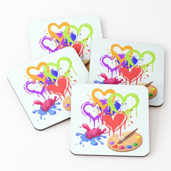 Item preview, Colorful Graffiti Hearts Art Print – Dripping Paint Love Design designed and sold by EveOnlineStory.