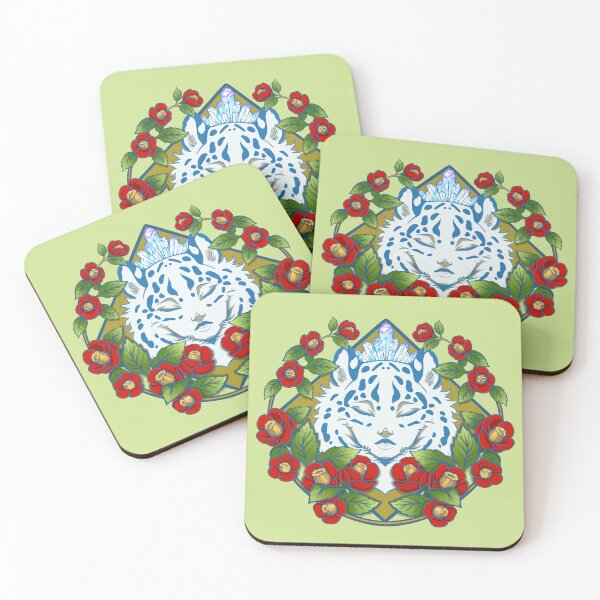 Item preview, Cosmic Snow Tiger and Red Camellia designed and sold by DamiartStudio.