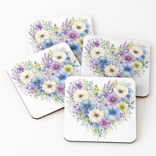 Item preview, Pastel Wildflower Heart Watercolor designed and sold by PetalGarden.