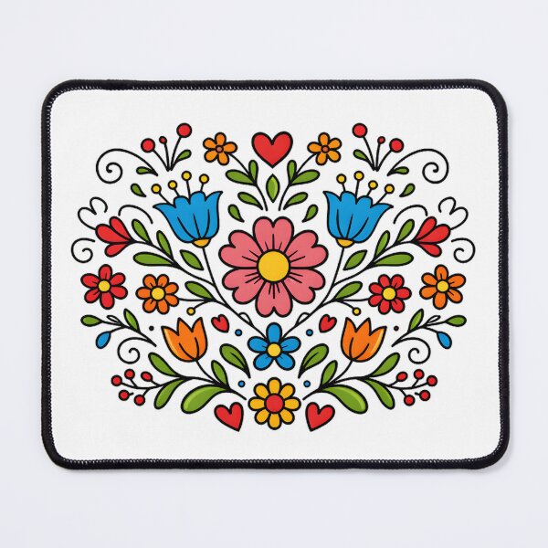 Item preview, Scandinavian Folk Floral Heart Pattern designed and sold by blankTeeShirt.