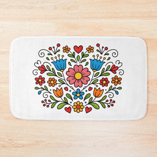 Item preview, Scandinavian Folk Floral Heart Pattern designed and sold by blankTeeShirt.