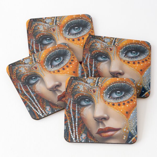 Item preview, Vibrant Artistic Portrait of a Mysterious Woman designed and sold by Artessie.