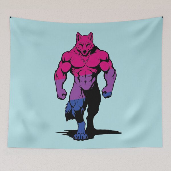Item preview, Bisexual Pride Werewolf Silhouette designed and sold by BlueBullBazaar.