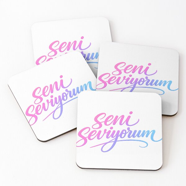 Item preview, Seni Seviyorum Turkish Love Quote Typography T-Shirt designed and sold by EchoPrint Co..