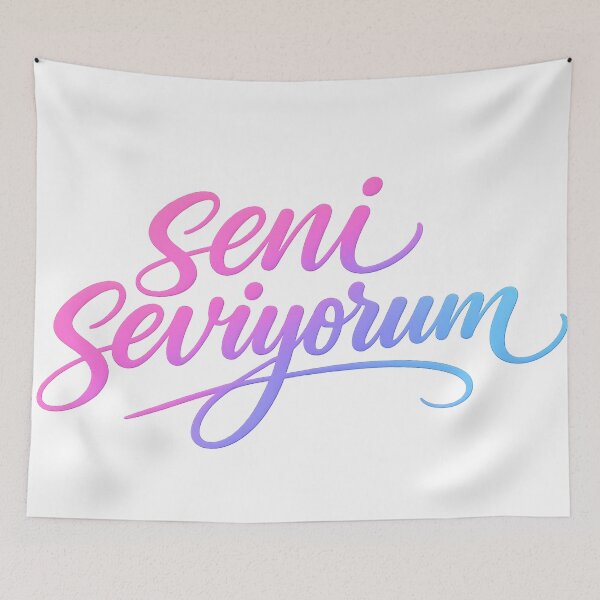 Item preview, Seni Seviyorum Turkish Love Quote Typography T-Shirt designed and sold by EchoPrint Co..
