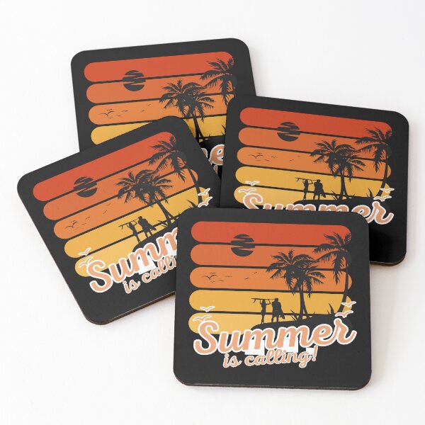 Item preview, Summer Is Calling Retro Sunset - Vintage Beach Surfing Art designed and sold by thazinart.
