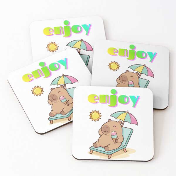 Item preview, Enjoy Capybara Summer Logo designed and sold by logowannawear.