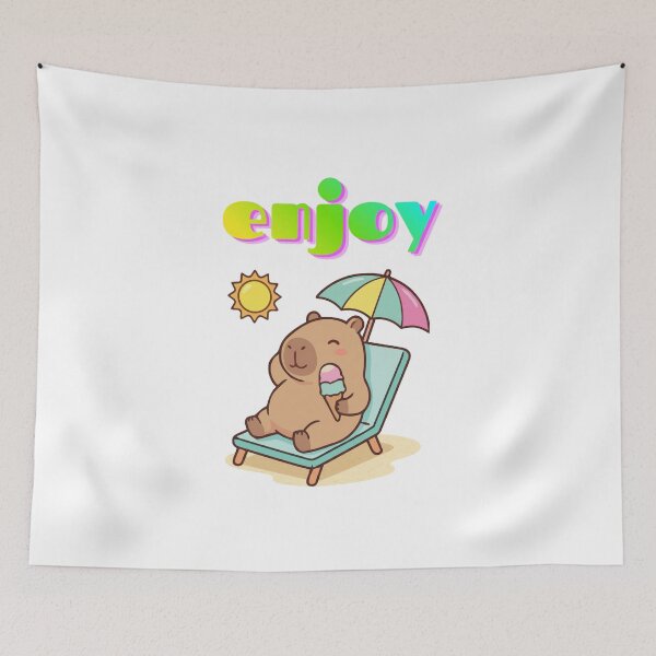 Item preview, Enjoy Capybara Summer Logo designed and sold by logowannawear.