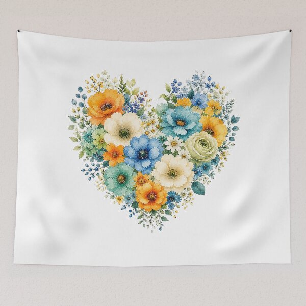Item preview, Romantic Watercolor Floral Heart designed and sold by PetalGarden.