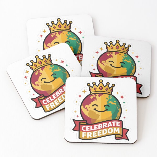 Item preview, Celebrate Freedom Juneteenth Crowned Earth Cartoon designed and sold by TeNovaStudio.