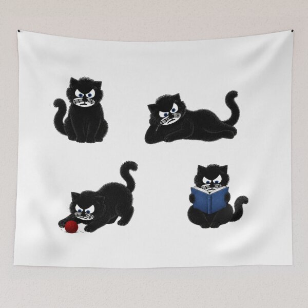 Item preview, Sir Aulus - Funny Grumpy Black Cat Sticker Sheet designed and sold by Liqvorx.
