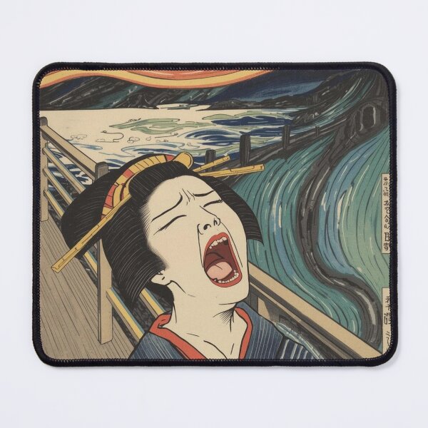 Item preview, The Scream Ukiyo-e Mashup Art Print | Japanese Geisha Horror Aesthetic Wall Art designed and sold by Vandy Fullam.