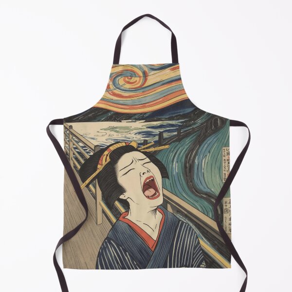 Item preview, The Scream Ukiyo-e Mashup Art Print | Japanese Geisha Horror Aesthetic Wall Art designed and sold by Vandy Fullam.
