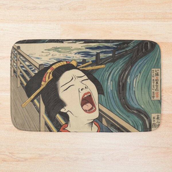 Item preview, The Scream Ukiyo-e Mashup Art Print | Japanese Geisha Horror Aesthetic Wall Art designed and sold by Vandy Fullam.