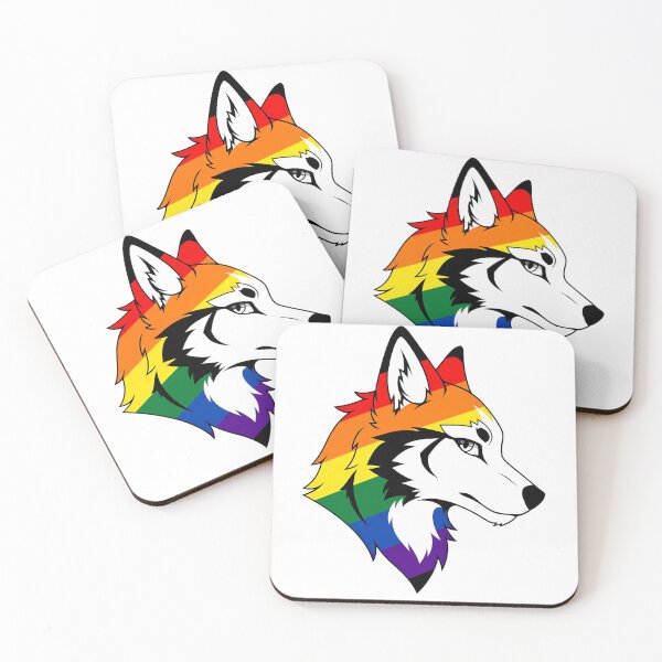 Item preview, LGBTQ Furry Pride Wolf Symbol designed and sold by BlueBullBazaar.
