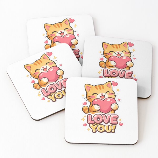 Item preview, Cute Cat Love You Sticker designed and sold by koemars.