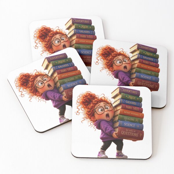 Item preview, Funny Book Lover Girl Sticker | Cute Nerd Reading Cartoon designed and sold by LevelUpReads.