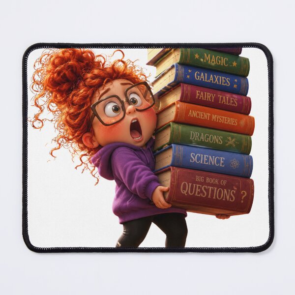 Item preview, Funny Book Lover Girl Sticker | Cute Nerd Reading Cartoon designed and sold by LevelUpReads.
