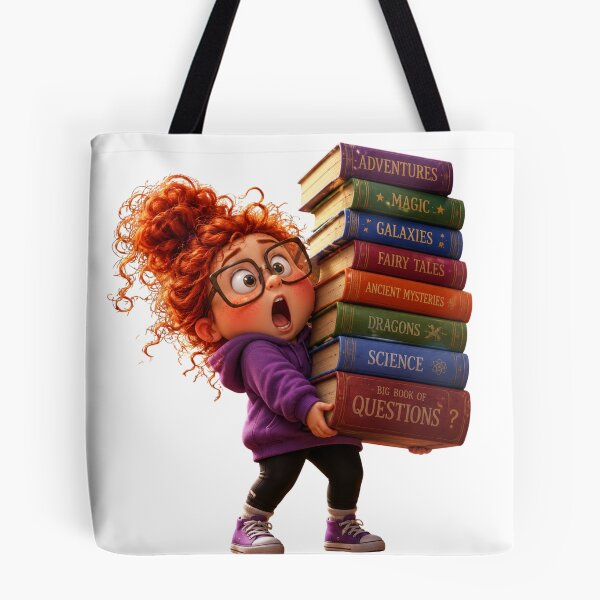 Item preview, Funny Book Lover Girl Sticker | Cute Nerd Reading Cartoon designed and sold by LevelUpReads.