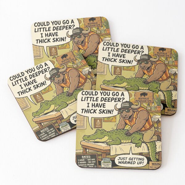 Item preview, Buffalo Massage Therapist Funny 1970s Comic Strip designed and sold by SoftAuraStudi0.