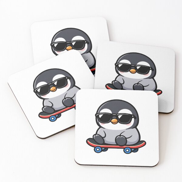Item preview, Cool Penguin on Skateboard Cute Kawaii Animal Cartoon designed and sold by Owcomm.