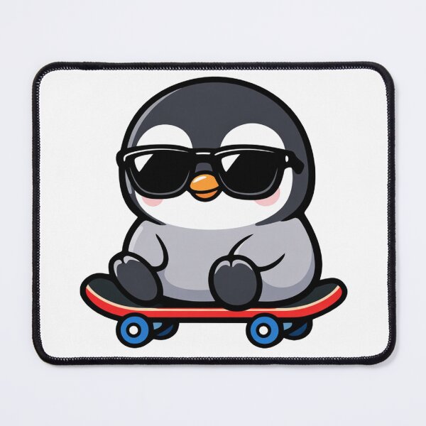 Item preview, Cool Penguin on Skateboard Cute Kawaii Animal Cartoon designed and sold by Owcomm.