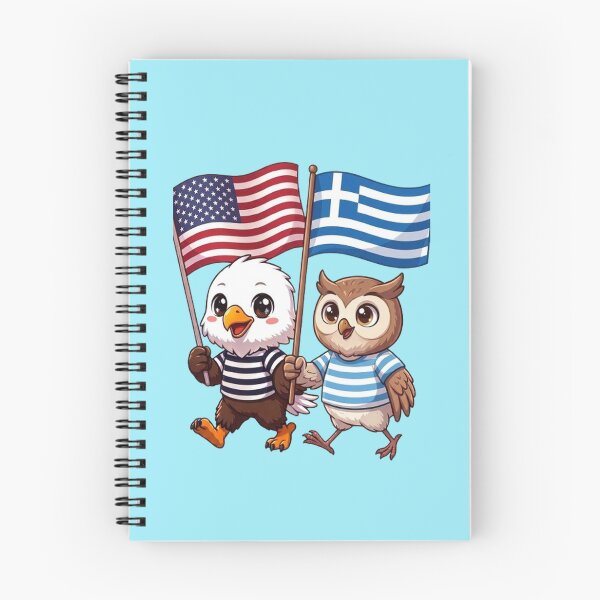 Item preview, the American eagle and its friend the Greek owl designed and sold by SE213.