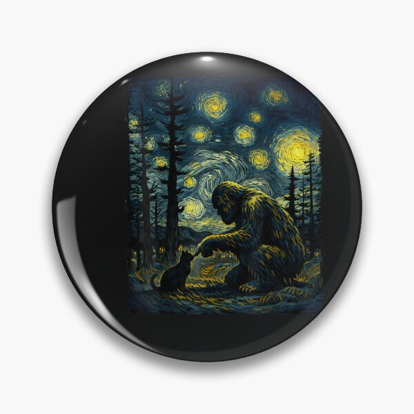 Item preview, Fun Hand Boop Nose Bigfoot Cat Style Starry Night Art designed and sold by FrankIsabel.