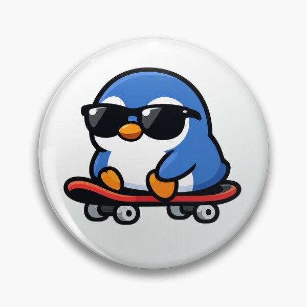 Item preview, Cool Penguin Skateboarding Sunglasses Cartoon Cute Animal Skater designed and sold by Owcomm.
