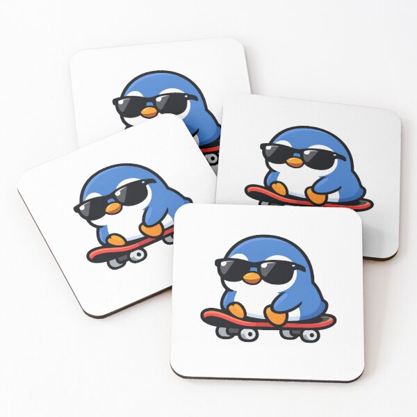 Item preview, Cool Penguin Skateboarding Sunglasses Cartoon Cute Animal Skater designed and sold by Owcomm.