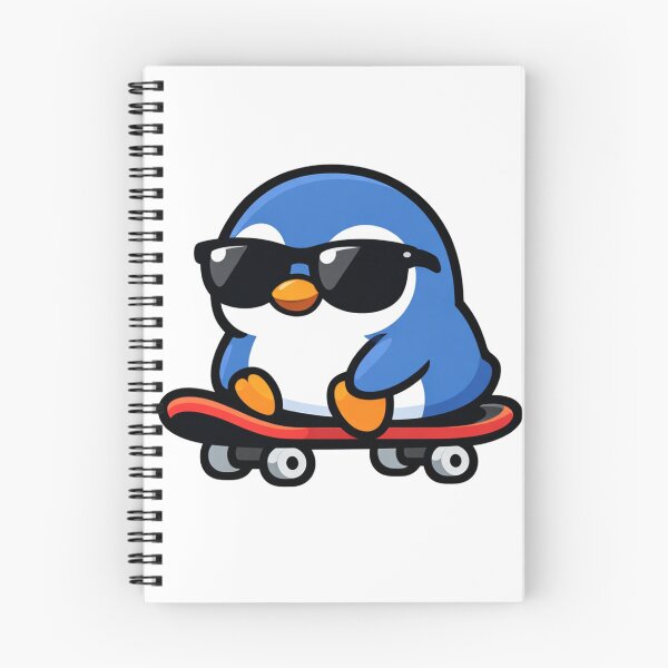 Item preview, Cool Penguin Skateboarding Sunglasses Cartoon Cute Animal Skater designed and sold by Owcomm.